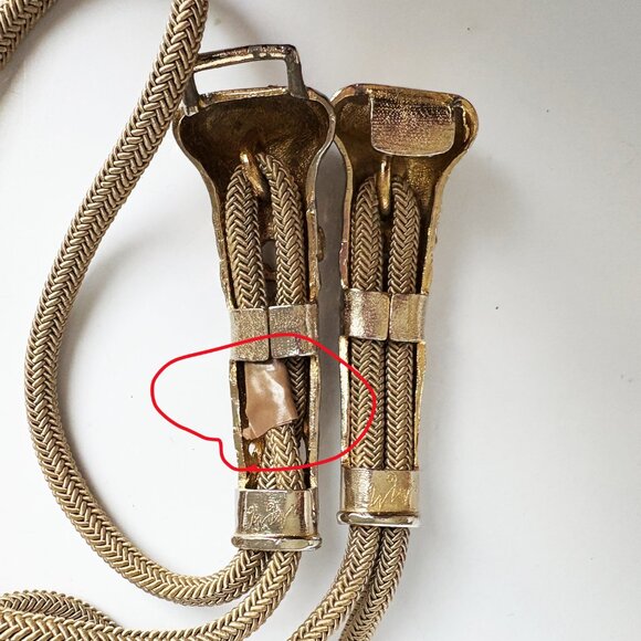 Morris Moskowitz Belt Floral Art Nouveau Metal Buckle Rare Retro Vintage - Picture 9 of 10